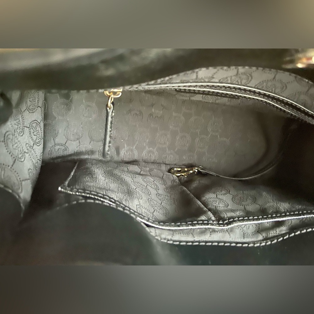 ❣️$398 ❣️ Michael Kors Black Calf Hair Croc Leather Shoulder Bag Purse - Picture 11 of 15